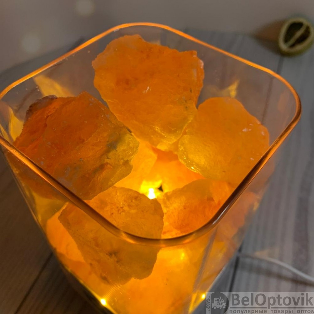 Соляной ионизирующий светильник-ночник Crystal Salt Lamp с розовой гималайской солью 0,7 кг - фото 10 - id-p185455557