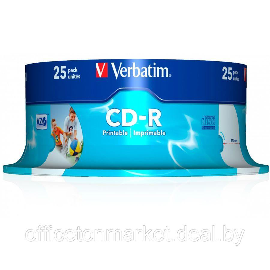 Диск Verbatim на шпинделе, CD-R, 700 Мб, круглый бокс, 25 шт - фото 2 - id-p185426761