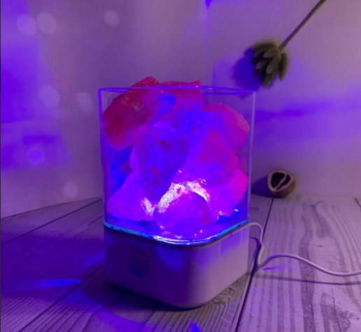 Соляной ионизирующий светильник-ночник «Crystal Salt Lamp» с розовой гималайской солью 0,7 кг - фото 6 - id-p185488778