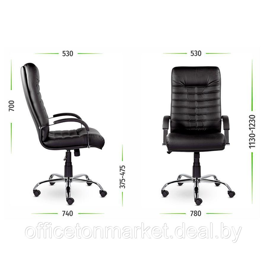 Кресло для руководителя UTFC Орион В хром, экокожа, черный - фото 4 - id-p185464245
