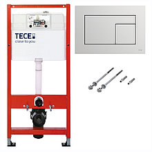 Комплект. Система инсталляции для установки подвесного унитаза TECEbase с панелью слива  TECEvelvet Grigio