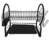 Сушка для посуды настольная чёрная KRISBERG KS-7506, фото 2