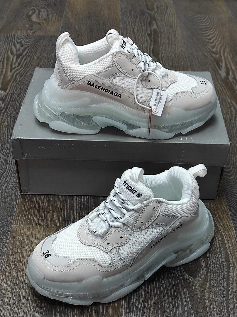 Кроссовки Balenciaga Triple S White Clear Sole мужские - фото 3 - id-p185445091