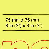 Бумага для записей на клейкой основе "Kores", 75x75 мм, 100 листов, желтый неон, фото 3
