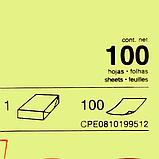 Бумага для записей на клейкой основе "Kores", 75x75 мм, 100 листов, желтый неон, фото 4