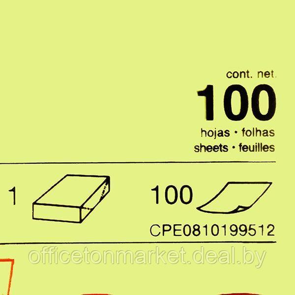 Бумага для записей на клейкой основе "Kores", 75x75 мм, 100 листов, желтый неон - фото 4 - id-p137118633