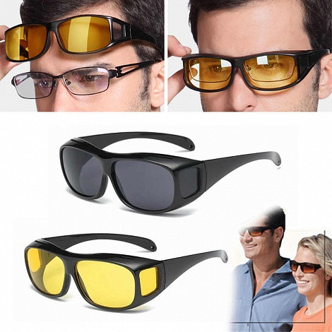 Умные антибликовые очки HD VISION 2 штуки желтые+черные - фото 1 - id-p91864380