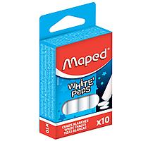 Мелки для доски круглые Maped "White Peps", 10 шт, белый