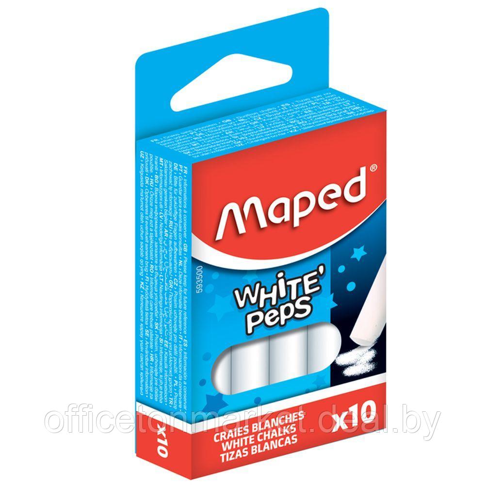 Мелки для доски круглые Maped "White Peps", 10 шт, белый - фото 1 - id-p137128004