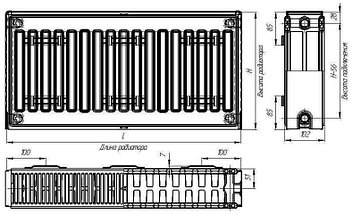 Радиатор стальной панельный Лидея ЛК 22 500х1600 с боковым подключением, фото 3