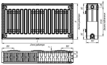 Радиатор стальной панельный Лидея ЛК 22 300х900 с боковым подключением, фото 3