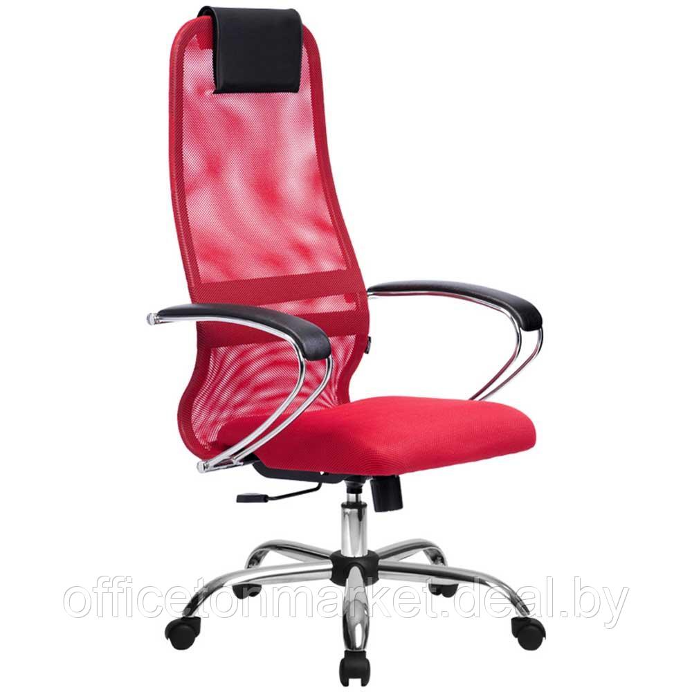 Кресло для руководителя "Metta BK-8", ткань, сетка, металл, красный - фото 1 - id-p185428877