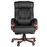 Кресло для руководителя "Chairman 653", кожа, металл, дерево, черный, фото 2