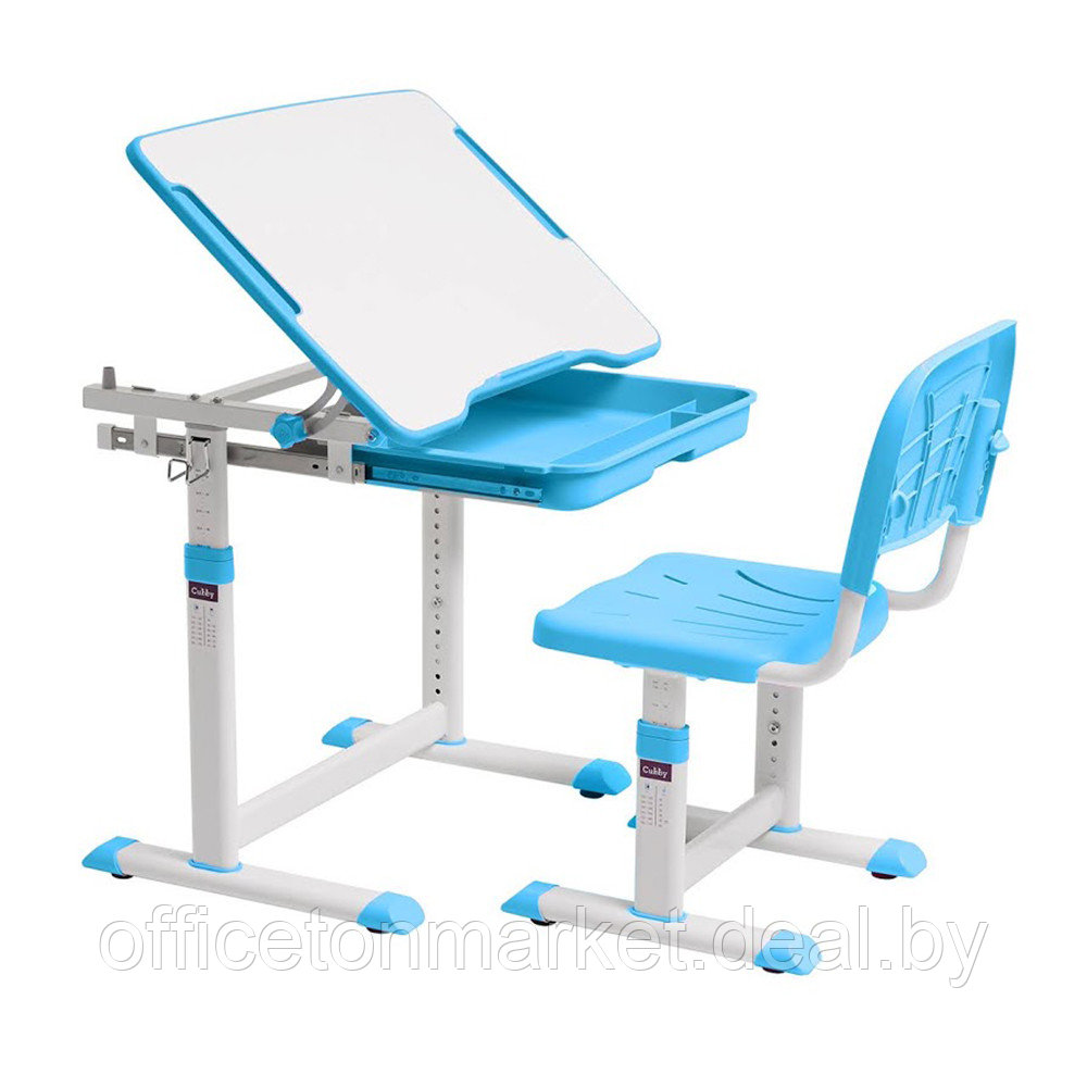 Комплект растущей мебели "CUBBY Sorpresa Blue": парта + стул, голубой - фото 2 - id-p185463318