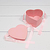 Подарочная коробка Сердце  11,4*11,4*6см с лентами Розовый, фото 2