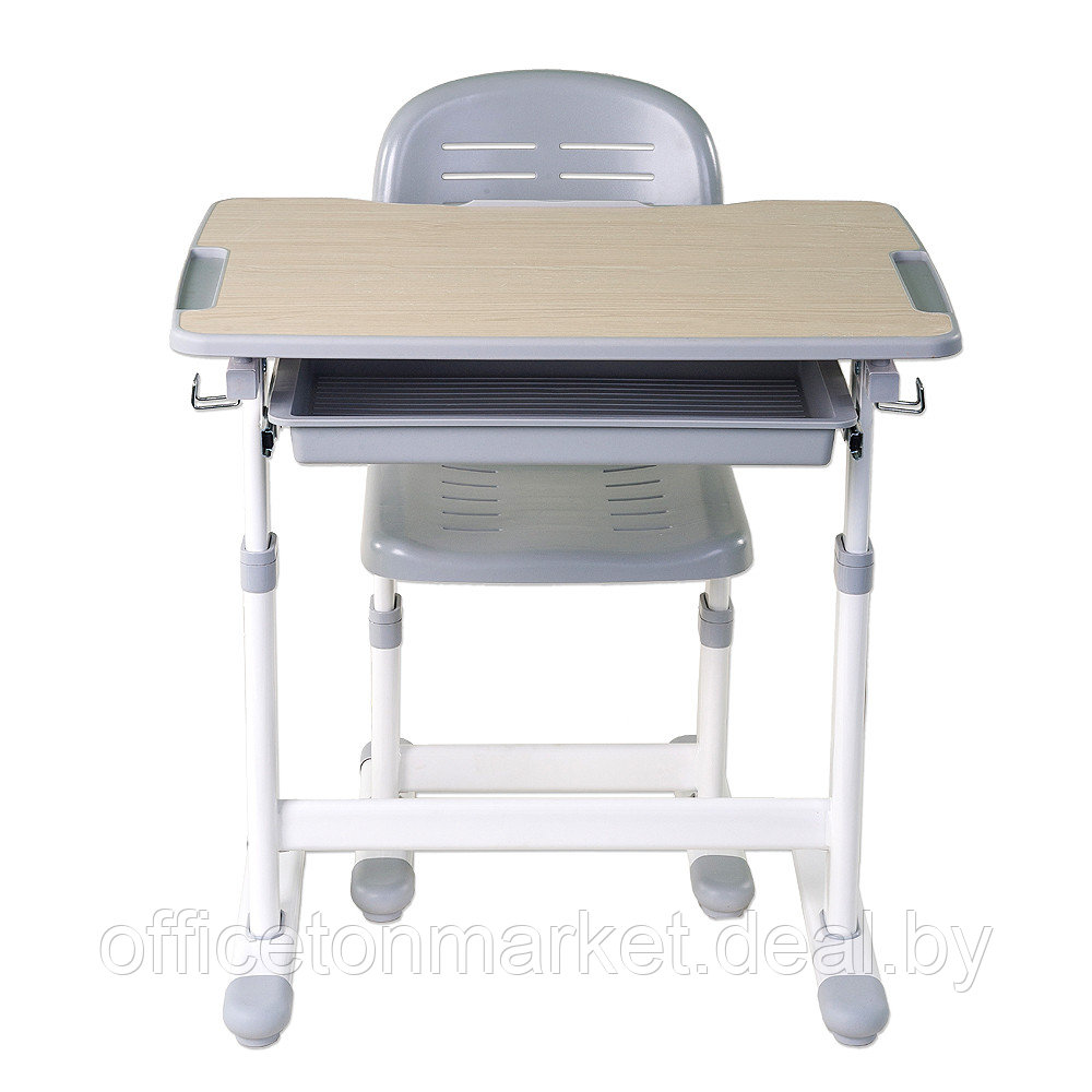 Комплект растущей мебели "FUNDESK Piccolino Grey": парта + стул, серый - фото 2 - id-p185463319