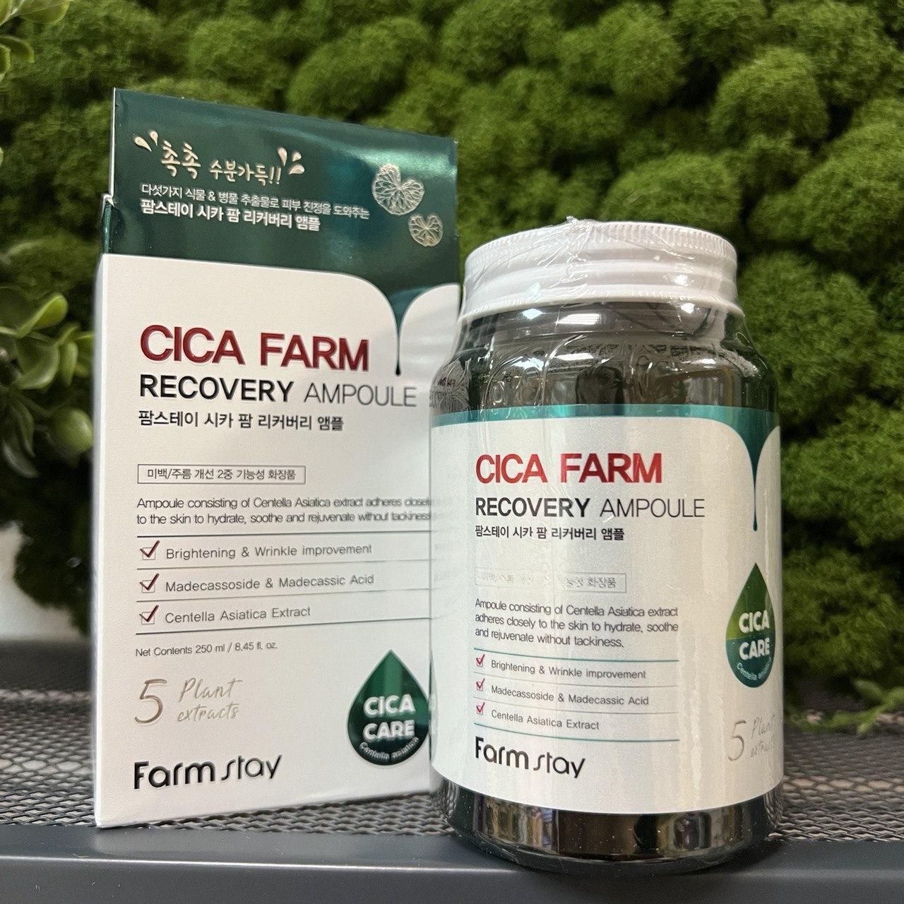 Сыворотка с центеллой азиатской FARMSTAY Cica Farm Recovery Ampoule 250мл - фото 1 - id-p185530697