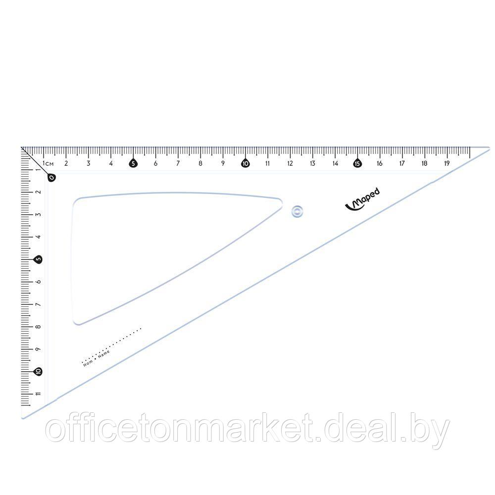 Набор чертежный Maped: линейка 30 см, треугольник 45 и 60 гр, транспортир 180 гр, прозрачный - фото 5 - id-p178130140