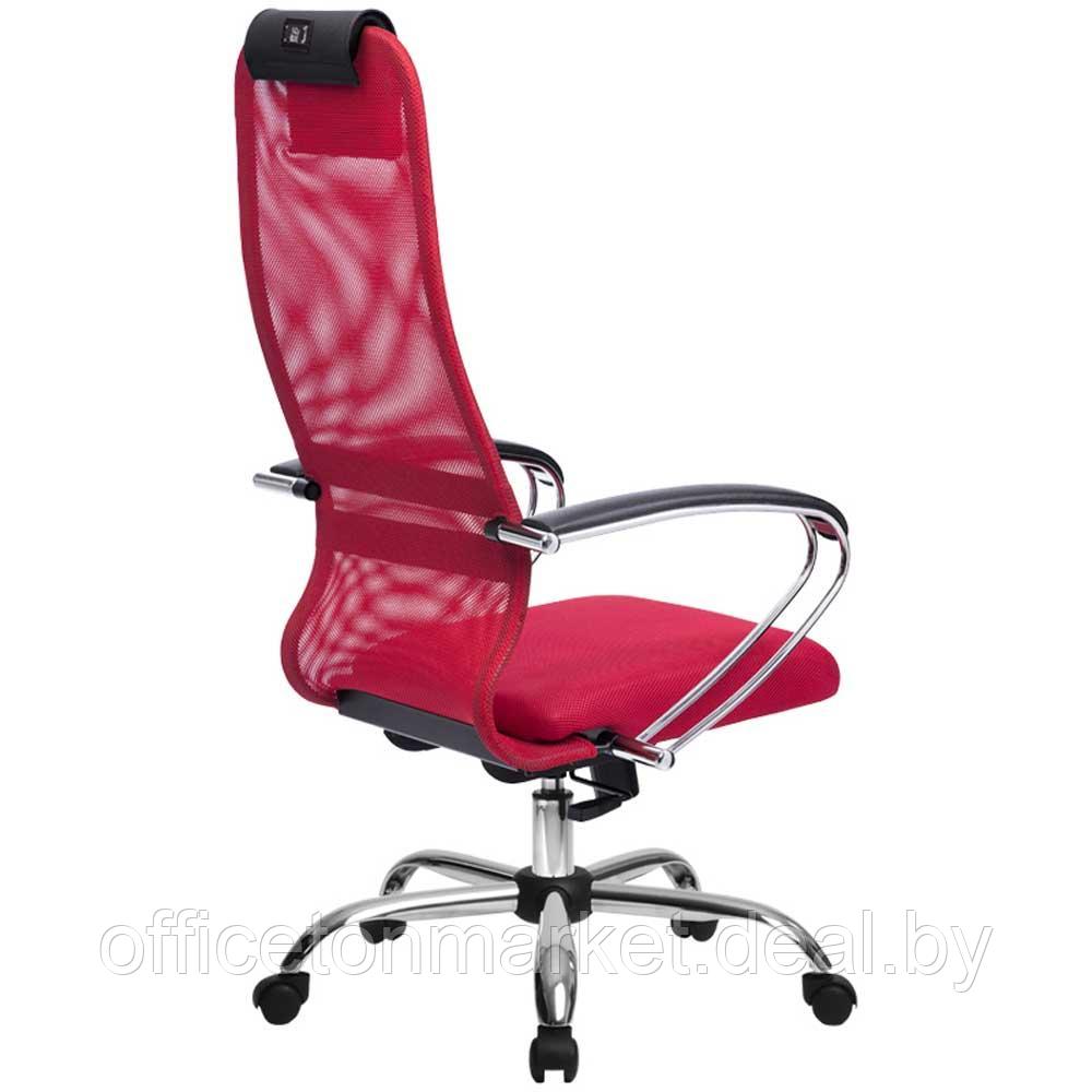 Кресло для руководителя "Metta BK-8", ткань, сетка, металл, красный - фото 2 - id-p185428877