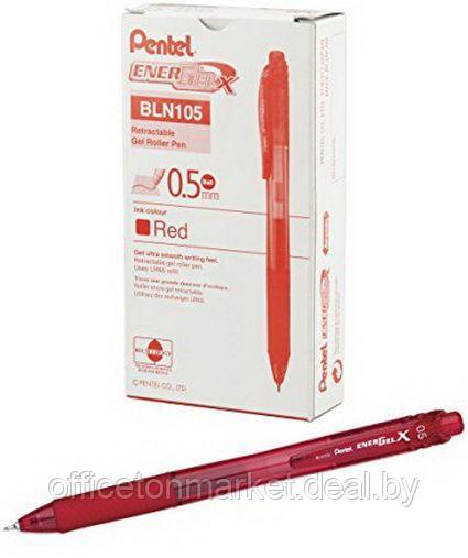 Ручка-роллер "EnerGel-X", 0.5 мм, красный, стерж. красный - фото 2 - id-p137121360