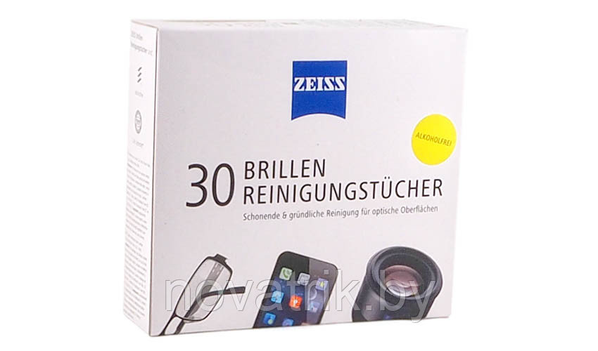 Комплект салфеток для очистки очковых линз Zeiss Универсальные чистящие (30шт)