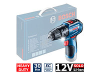 Аккум. ударная дрель-шуруповерт BOSCH GSB 12V-30 в кор. (12.0 В, БЕЗ АККУМУЛЯТОРА, 2 скор., 30 Нм, шурупы до 8