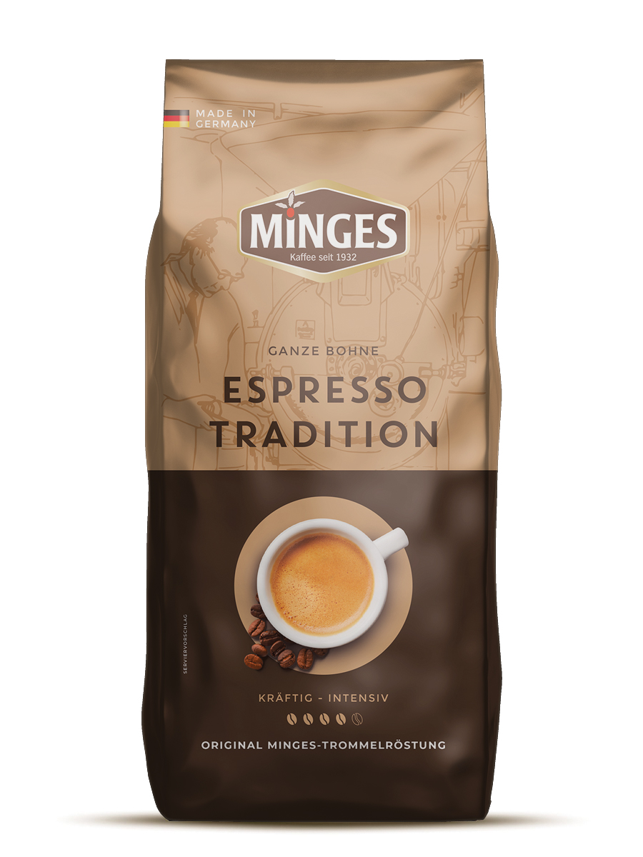 Кофе натуральный жареный в зернах MINGES Espresso Tradition, 1000г.