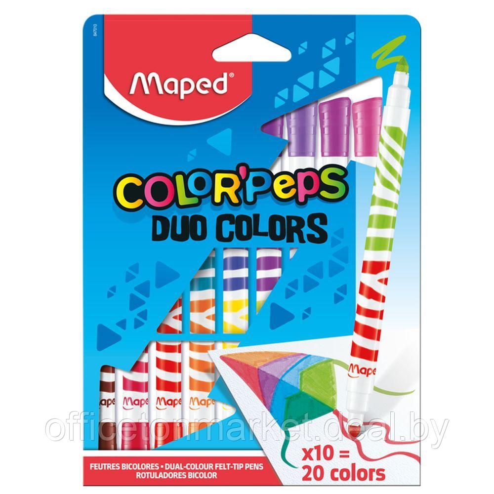 Фломастеры двухсторонние Maped "Duo Color Peps", 10 шт - фото 1 - id-p137124063