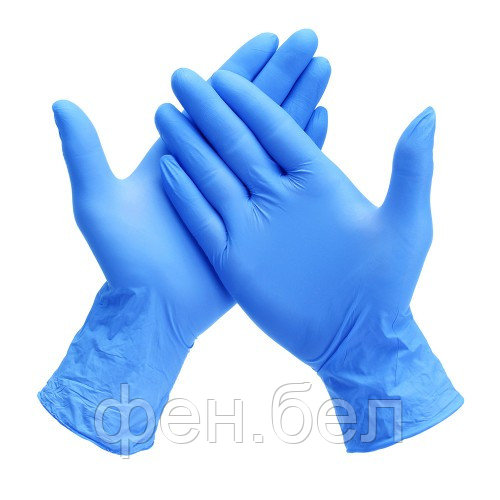 Перчатки голубые размер M NITRILE Perchachi 100 шт - фото 1 - id-p185511984