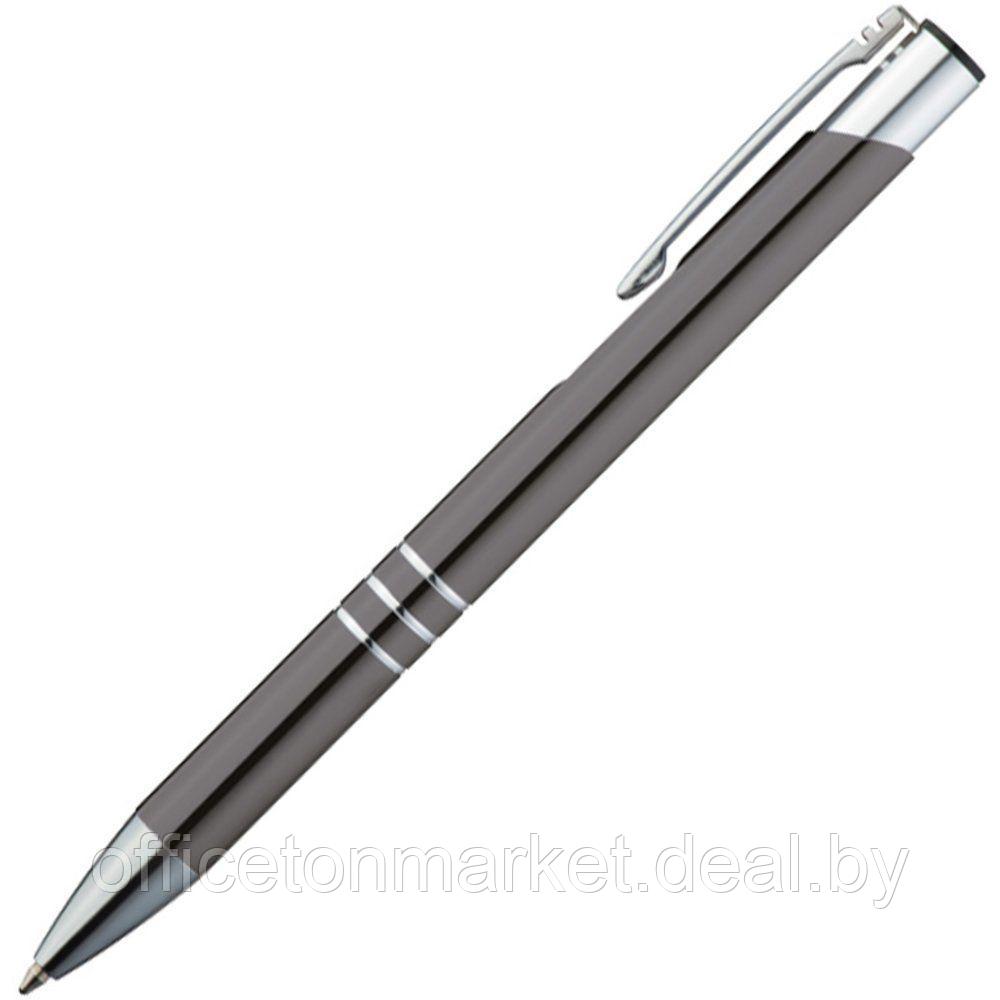 Ручка шариковая автоматическая "Ascot", 0.7 мм, графит, серебристый, стерж. синий