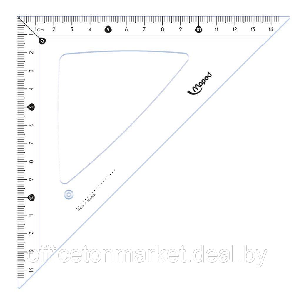 Набор чертежный Maped: линейка 30 см, треугольник 45 и 60 гр, транспортир 180 гр, прозрачный - фото 4 - id-p178130140