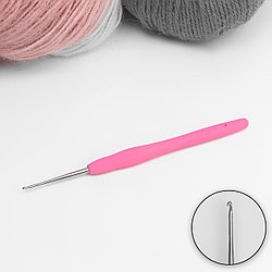 Крючок для вязания с резиновой ручкой 1 мм