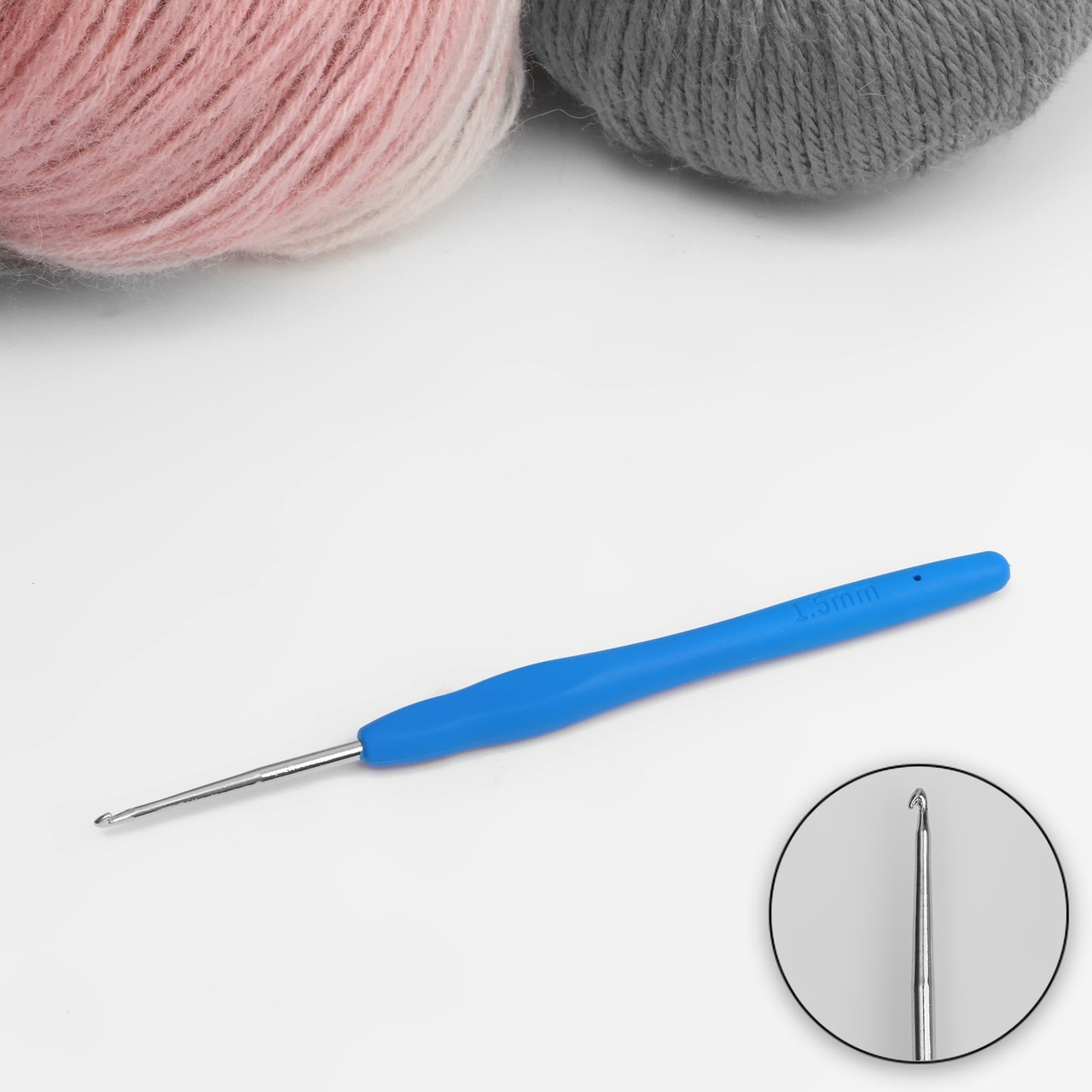 Крючок для вязания с резиновой ручкой 1,5 мм - фото 1 - id-p185635489