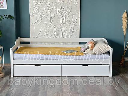 Односпальная кровать "Моана" из массива сосны с ящиками 90х200