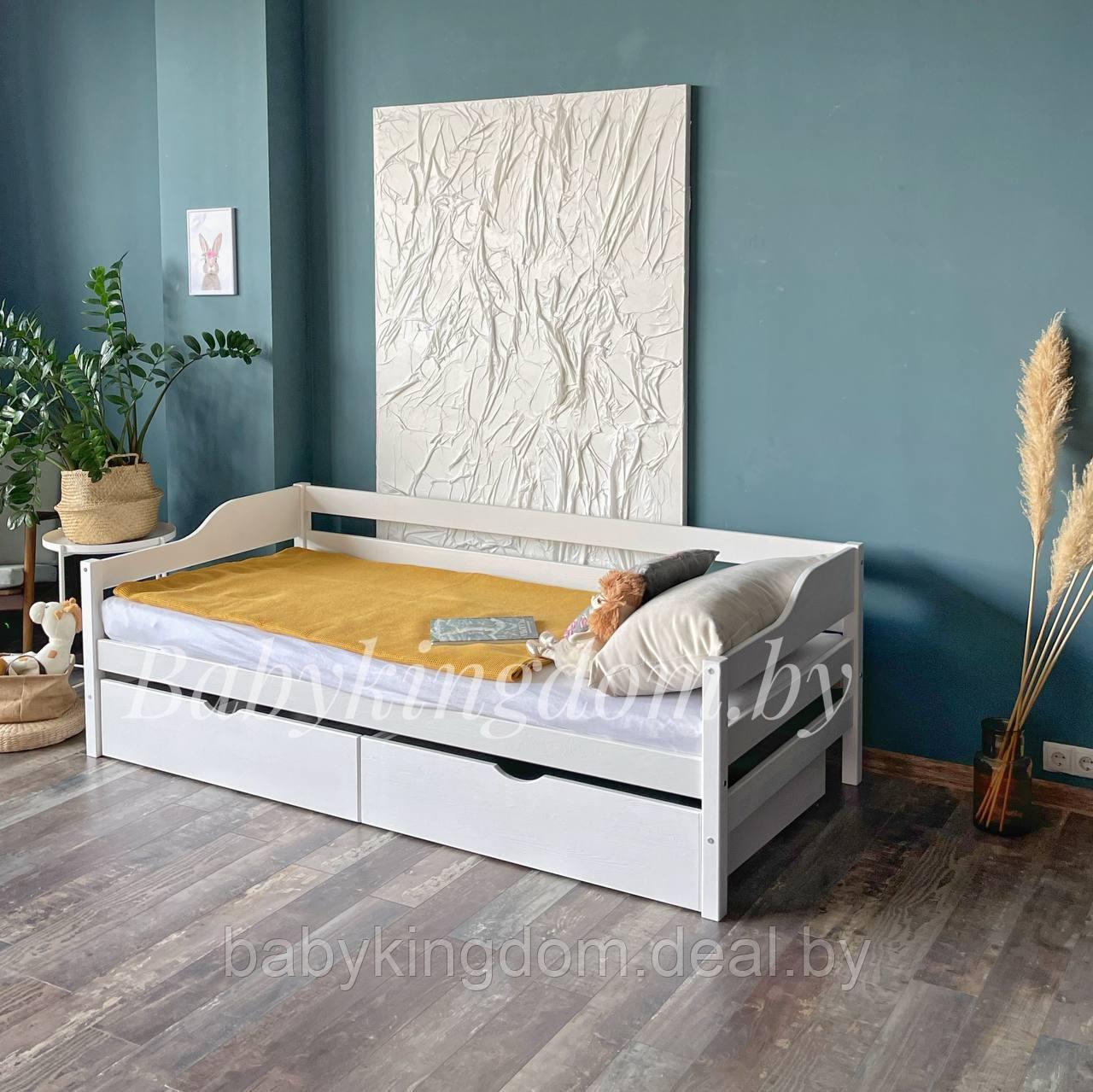 Односпальная кровать "Моана" из массива сосны с ящиками 90х200 - фото 3 - id-p185641927