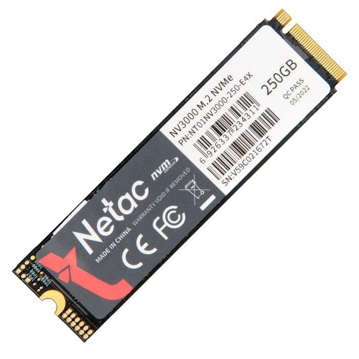 SSD M.2 Netac 250Gb NV3000 Series  Retail (PCI-E 3.0 x4, up to 3000/1400MBs, 3D NAND, 150TBW, NVMe 1.3,