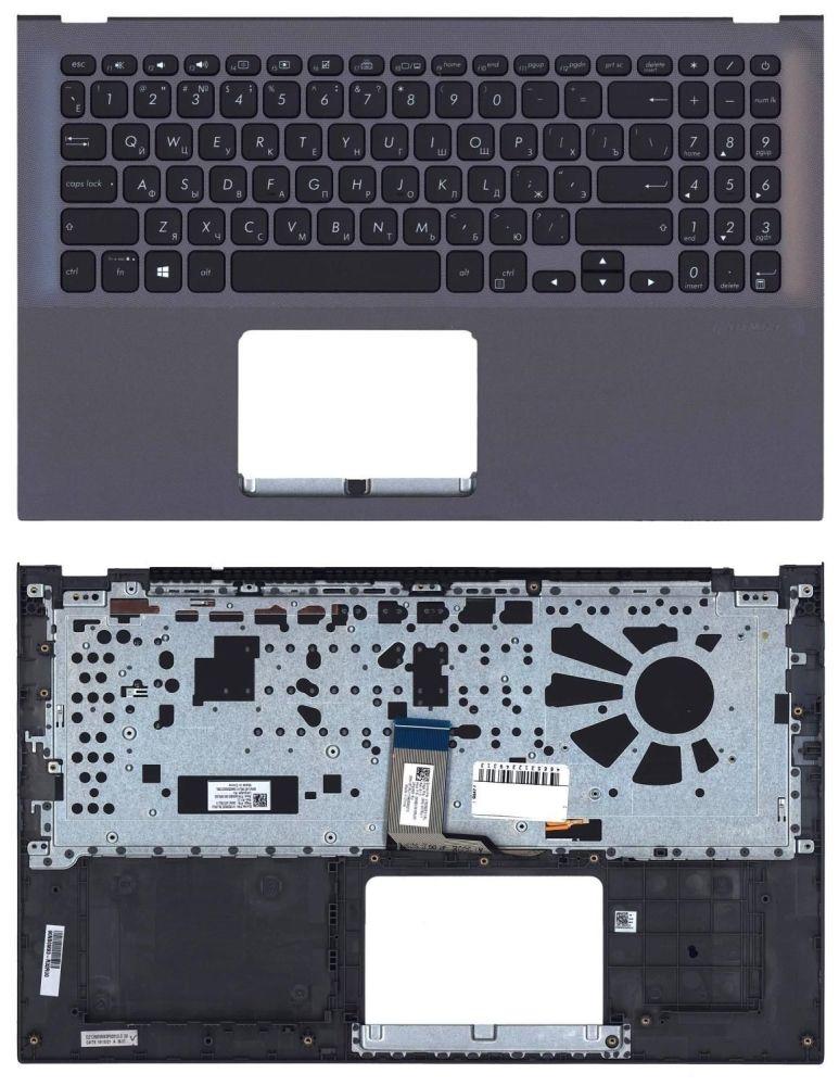 Клавиатура для ноутбука Asus X512, серая, топ-панель, с подсвтекой