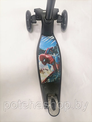 Самокат с фонариком 0072R-A Человек-паук от 3 до 12 лет, фото 2
