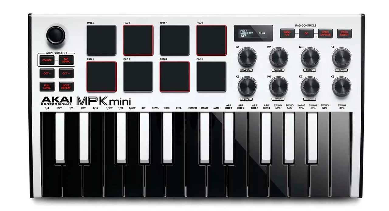 MIDI-клавиатура Akai Pro MPK Mini White MK3 - фото 1 - id-p185663917