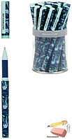 Ручка шариковая Greenwich Line Blue flowers, 0,7 мм., синяя, игольчатый стержень, софт-тач