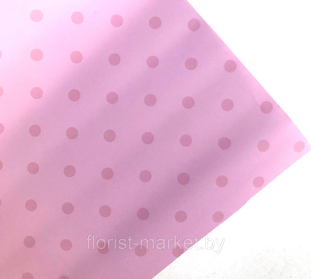 Пудровая пленка "Горох", пудра/светло-розовый, 58 см х 9 м