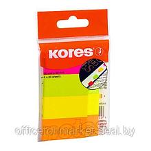 Закладки бумажные клейкие "Kores Notes", 20x50 мм, 200 шт, ассорти