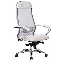 Кресло для руководителя METTA "SAMURAI SL-1.04" экокожа, металл, белый