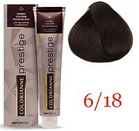 Крем краска для волос Colorianne Prestige ТОН - 6/18 Темный блонд шокоайс, 100мл (Brelil Professional)