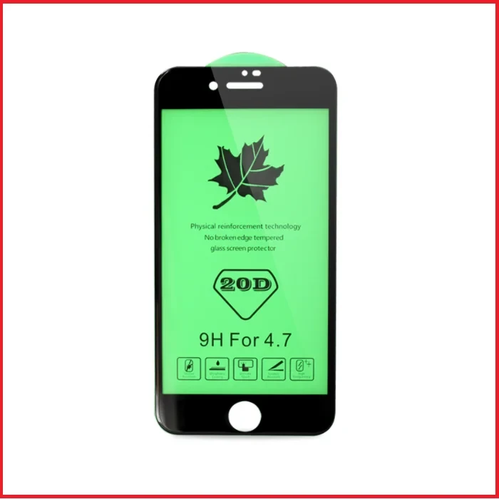Защитное стекло 3d-20d для Apple Iphone SE 2020 черный (полная проклейка), фото 1