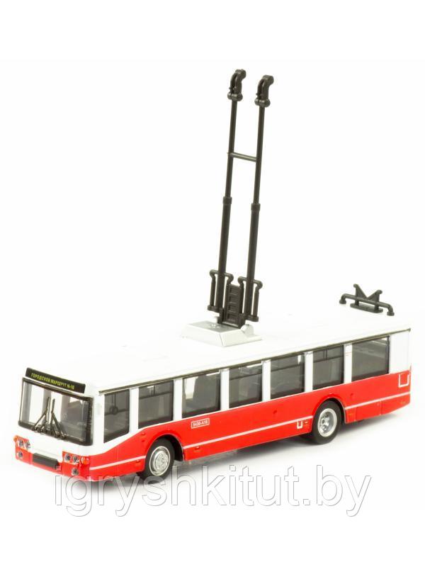 Металлический троллейбус, 16 см, русская озвучка, свет, открываются двери, инерционный - фото 9 - id-p107032773