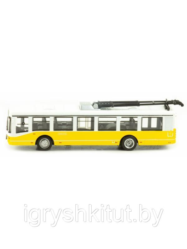Металлический троллейбус, 16 см, русская озвучка, свет, открываются двери, инерционный - фото 3 - id-p107032773