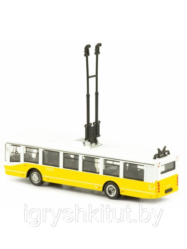 Металлический троллейбус, 16 см, русская озвучка, свет, открываются двери, инерционный - фото 4 - id-p107032773
