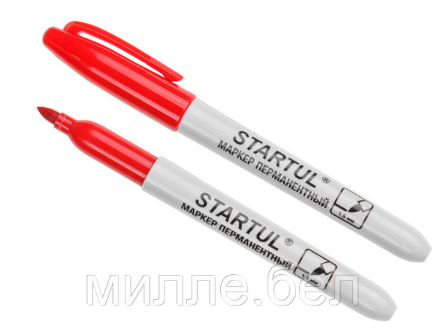 Маркер промышл. перманентный фетровый красный STARTUL PROFI (ST4350-03) (толщ. линии 1.5 мм) - фото 1 - id-p185754555