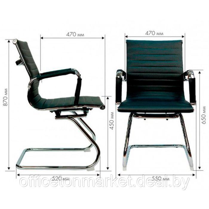 Кресло для посетителей EVERPROF "Leo CF", экокожа, металл, черный - фото 3 - id-p185428849
